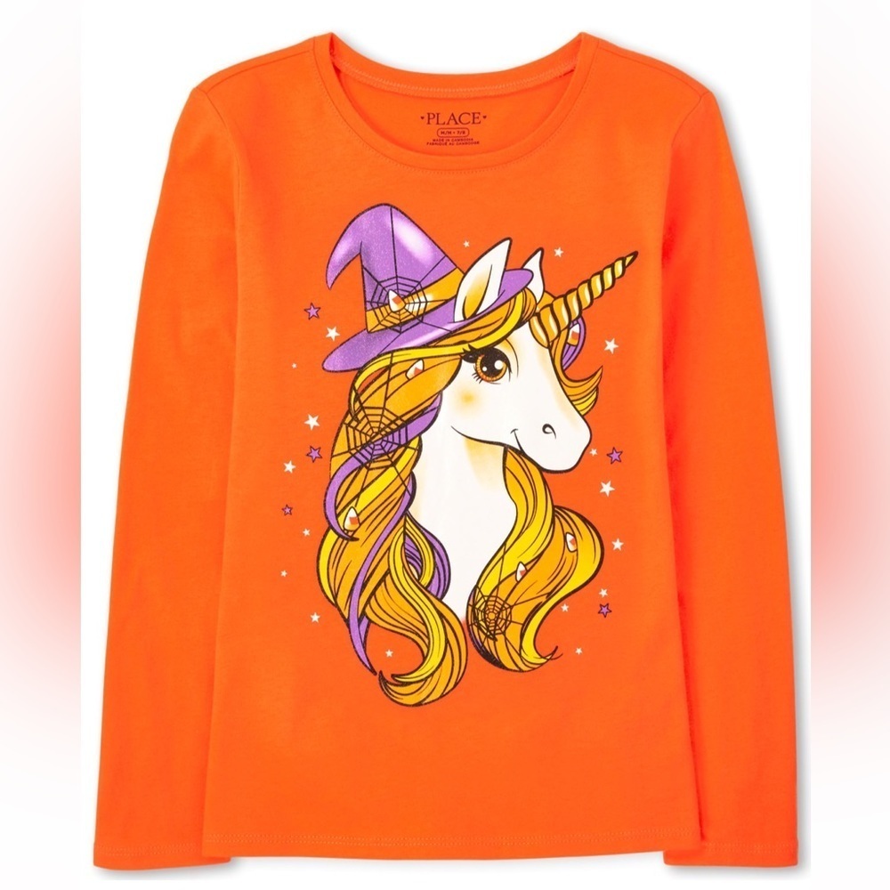 Girls Unicorn Witch Hat Graphic Tee - Squashorg